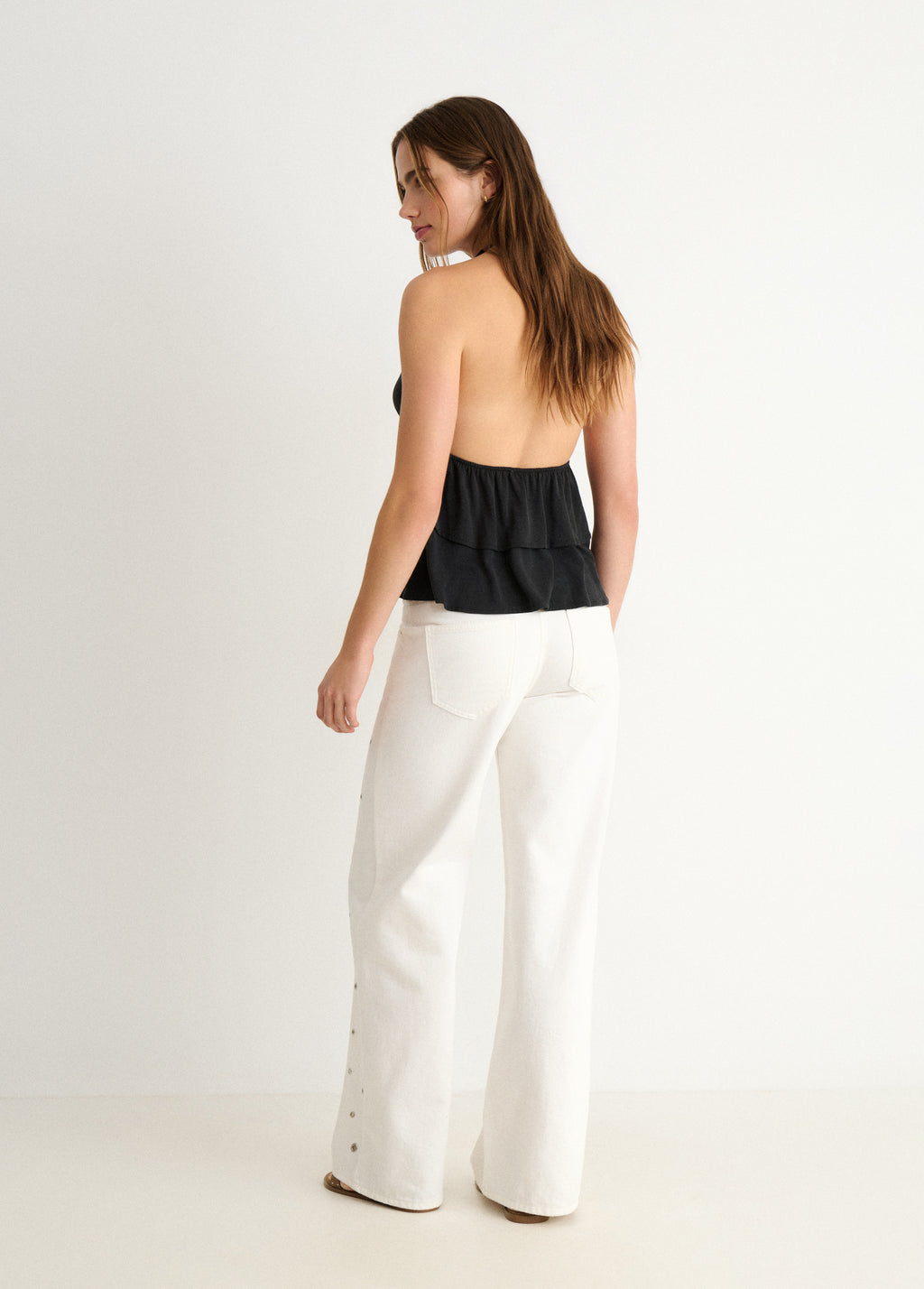 Allover eyelet pants