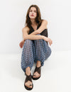 Flat Suede Sandal with Ring