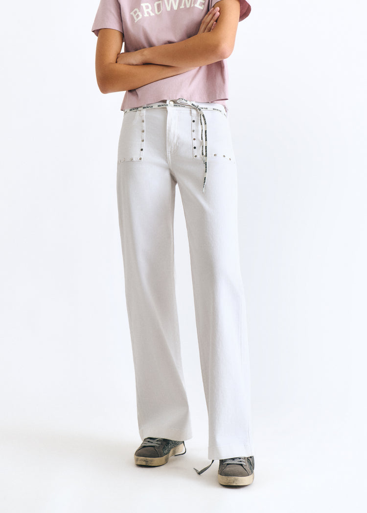 Culotte pants with studs