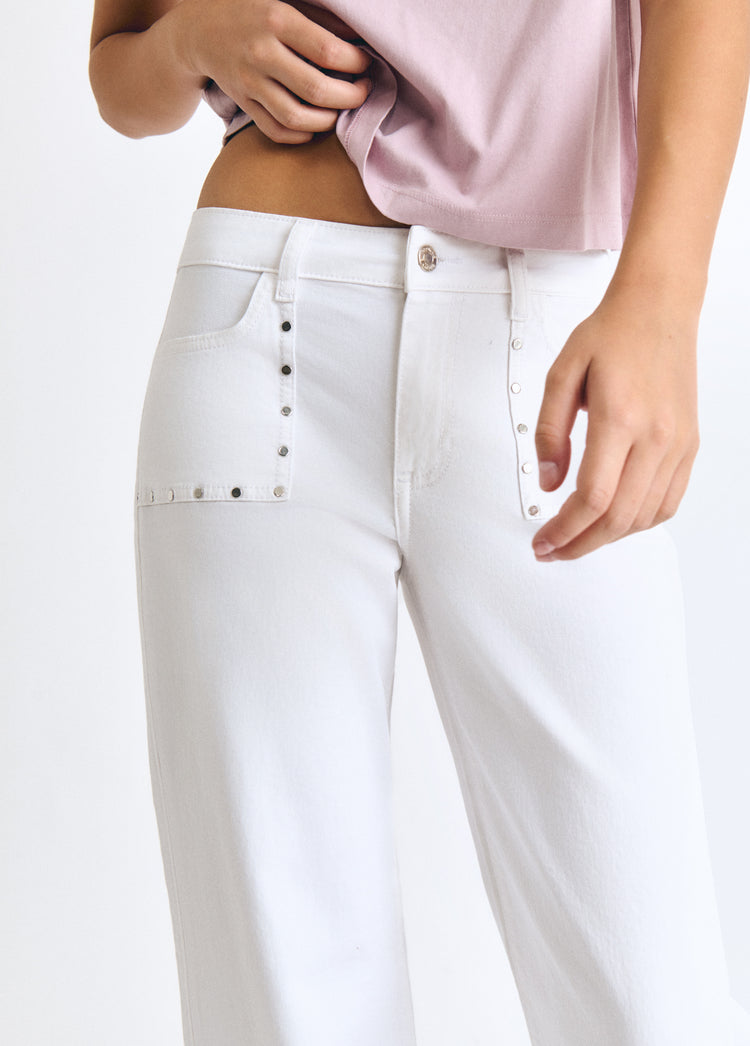 Culotte pants with studs