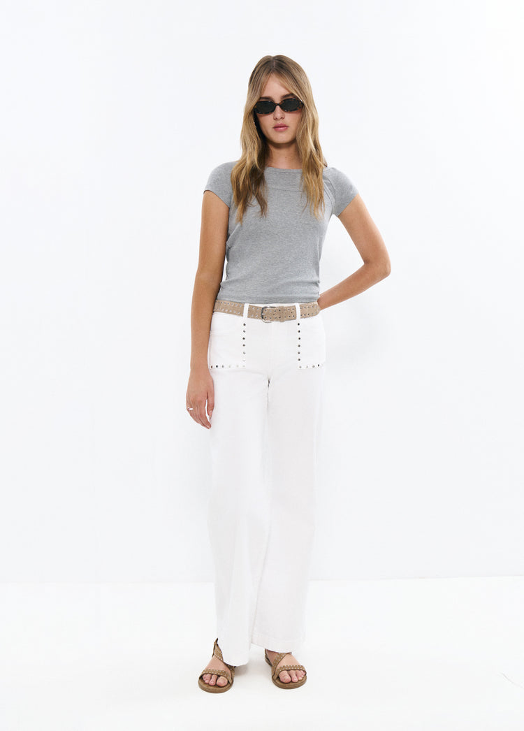 Culotte pants with studs