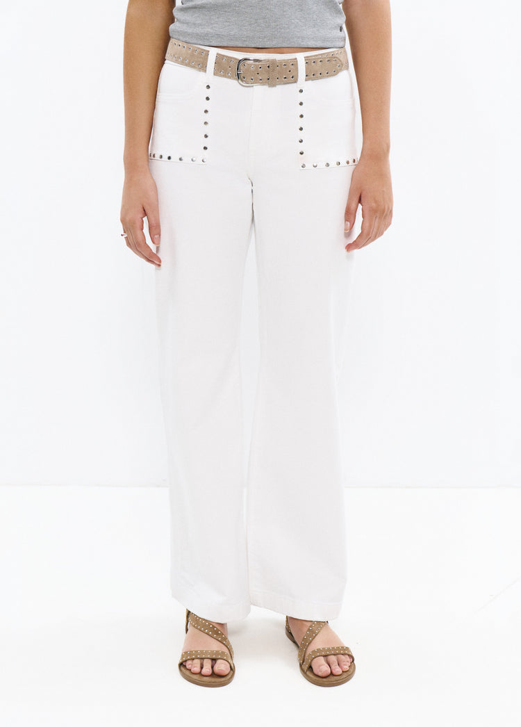 Culotte pants with studs
