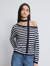 Jersey asimétrico rayas choker
