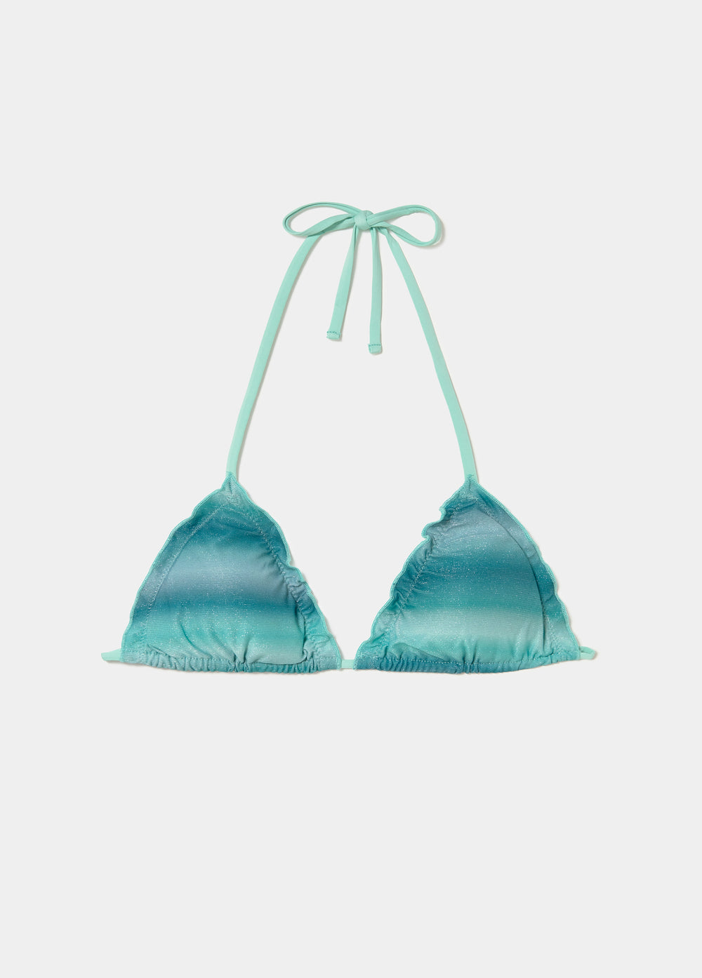 Gradient ruffle bikini top