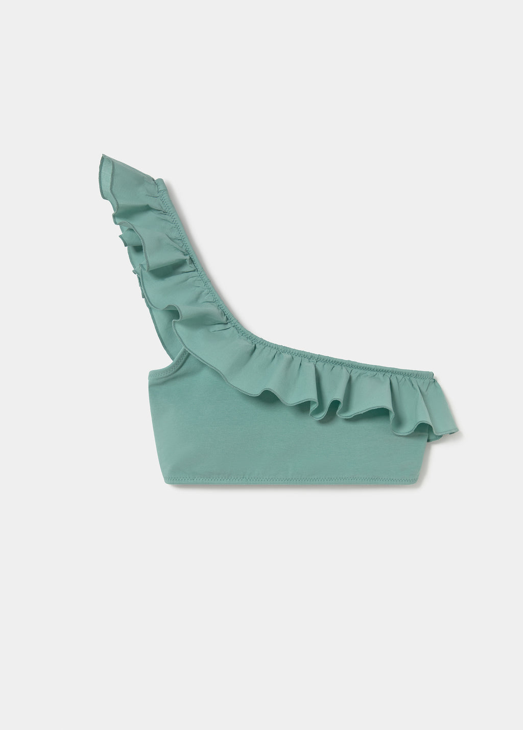 Asymmetrical ruffle bikini top