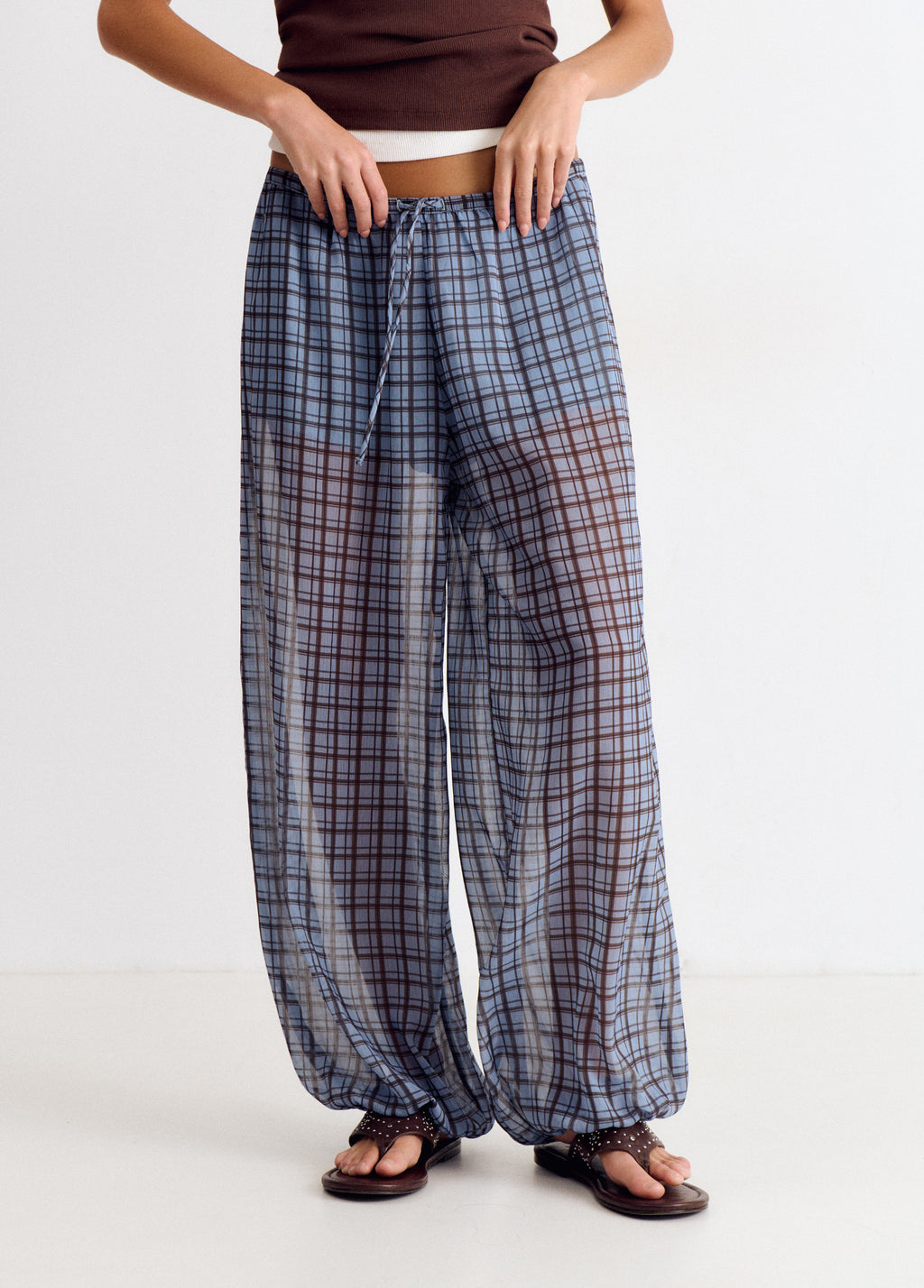 Plaid harem pants
