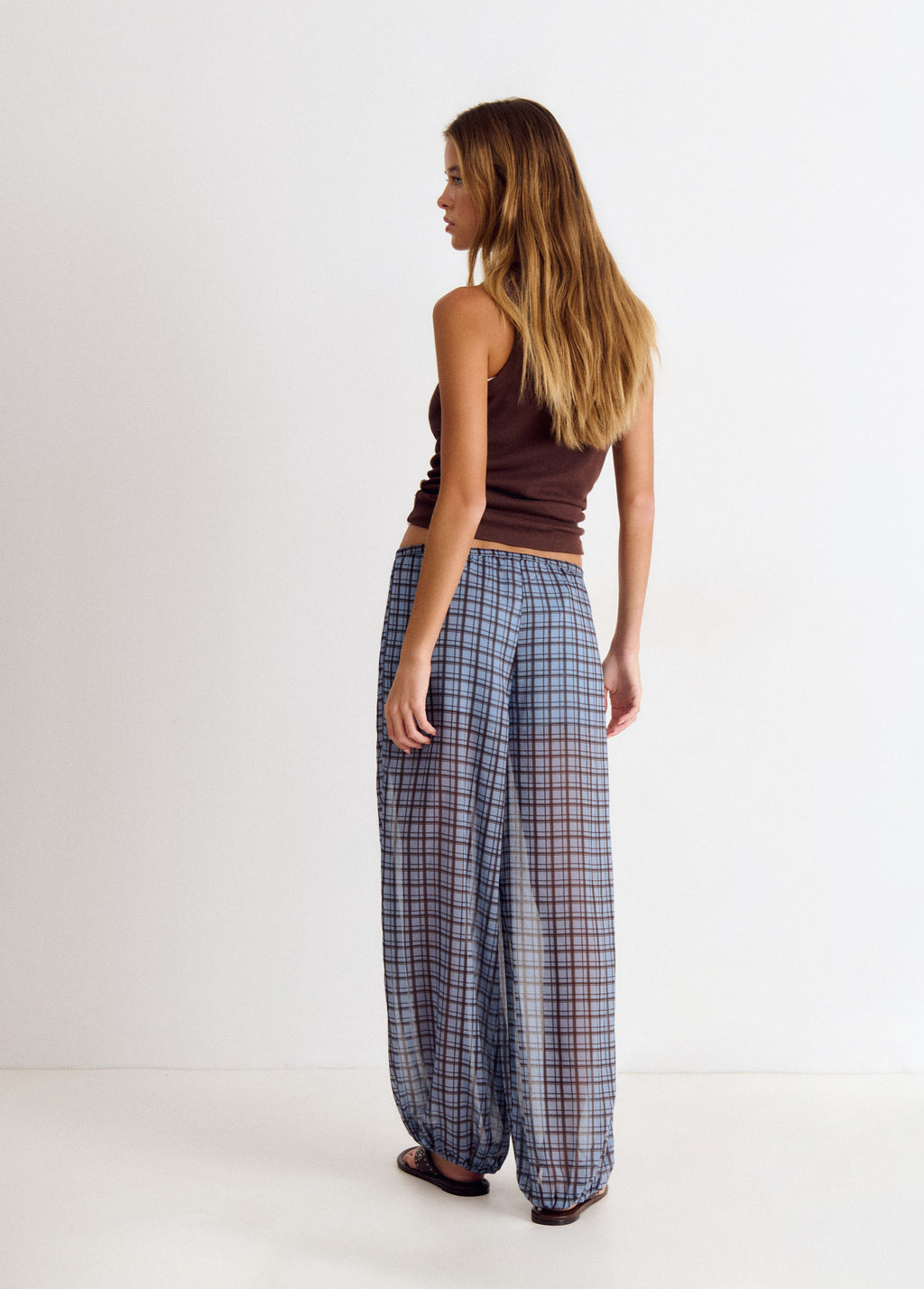 Plaid harem pants