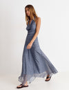 Draped checkered dress