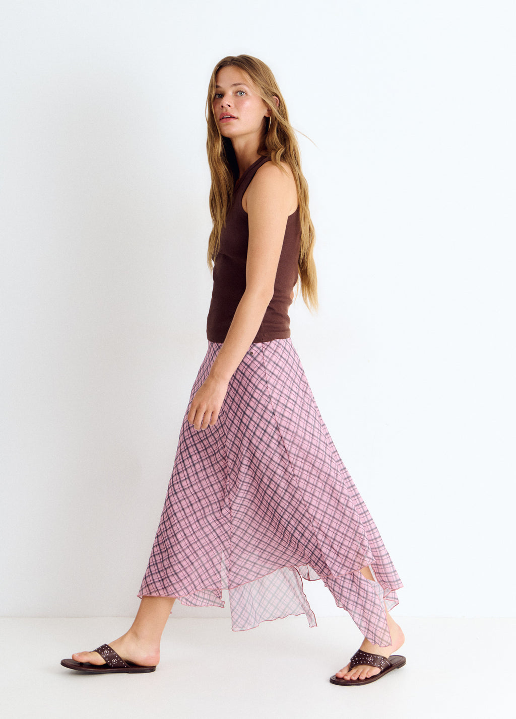 Long plaid skirt