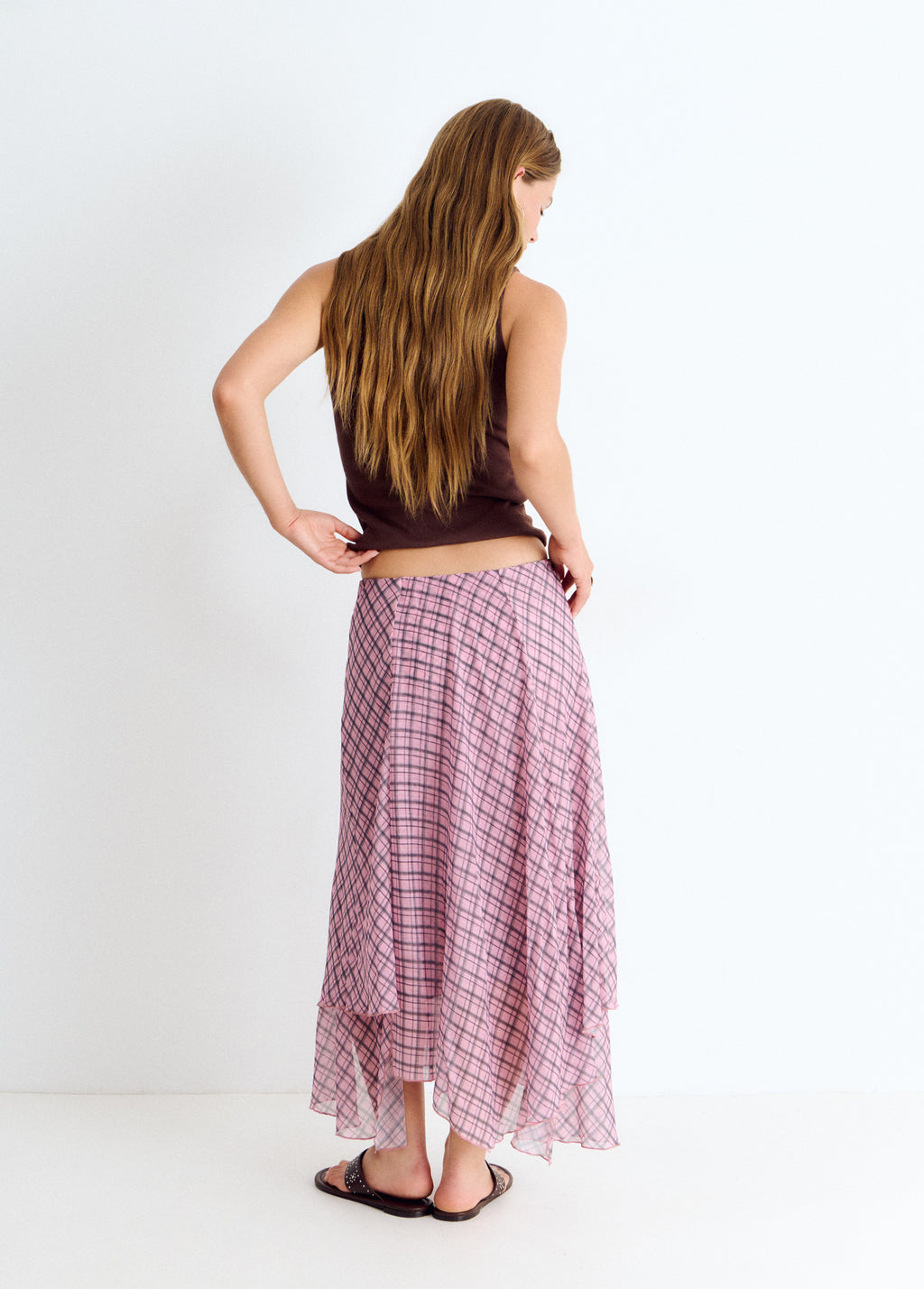 Long plaid skirt