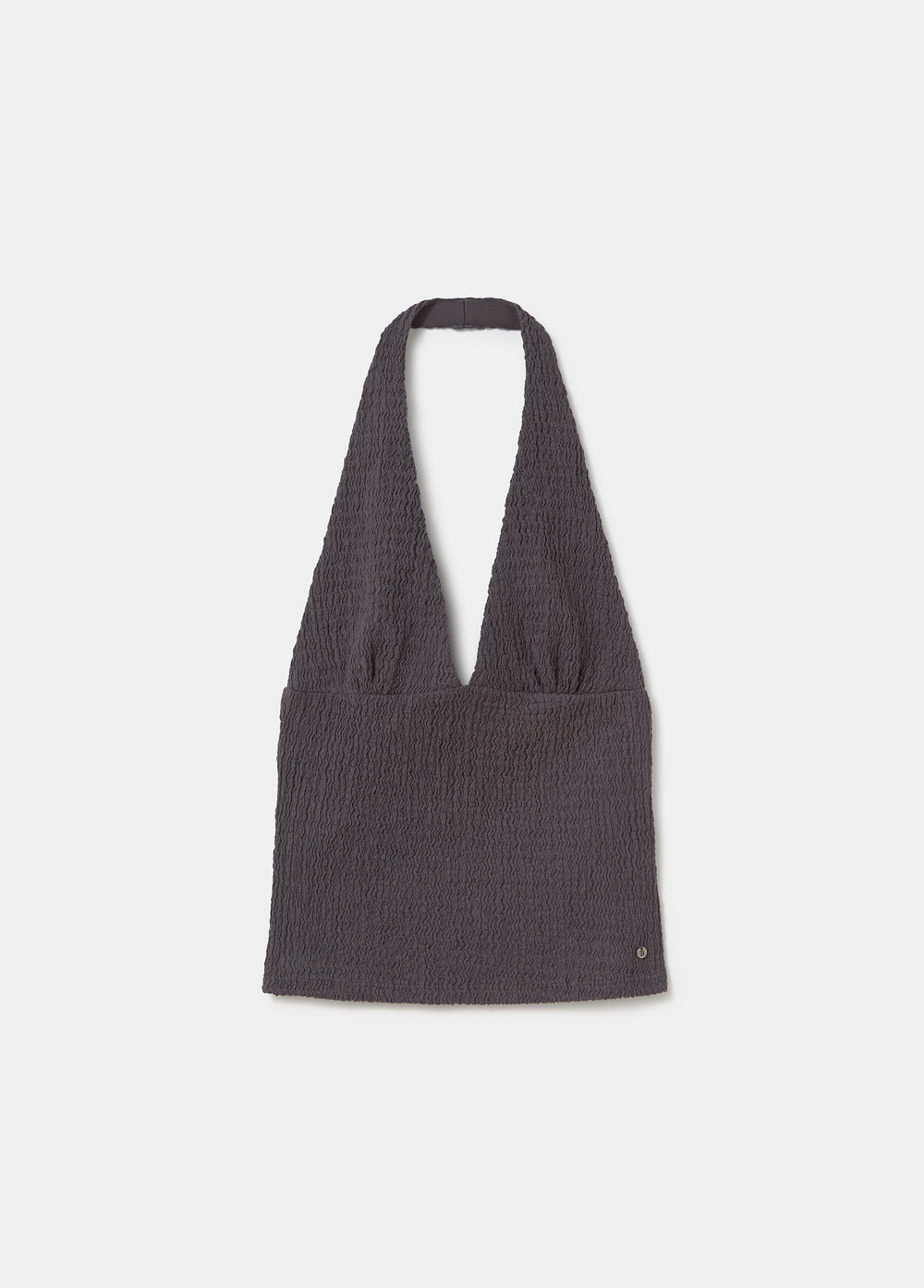 Top halter de tirantes finos y escote en V en gris oscuro