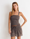 Printed strap top