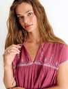 Embroidered neckline blouse
