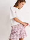 Kurzer Rock mit Tuch-Print
