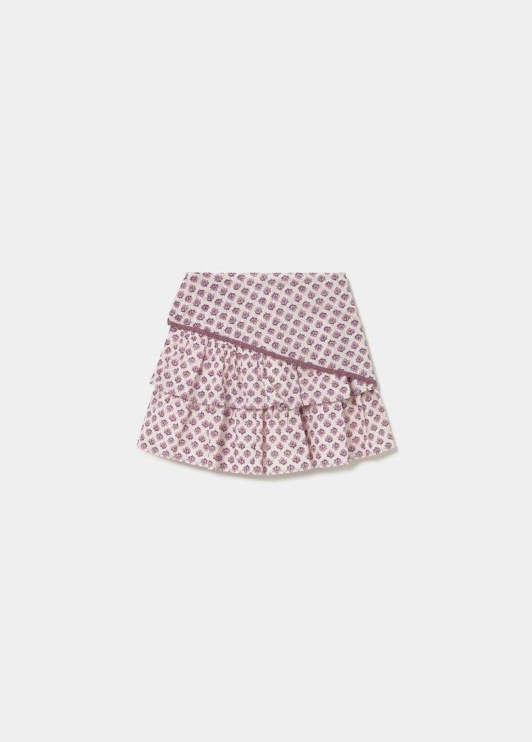 Short scarf-print skirt