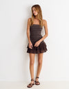 Robe courte smockée  