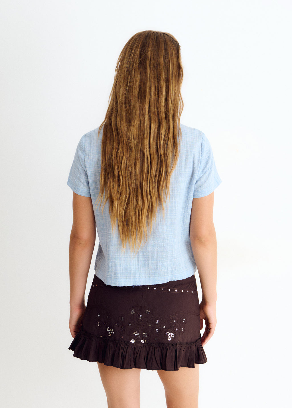 Checked blouse with Japanese detail