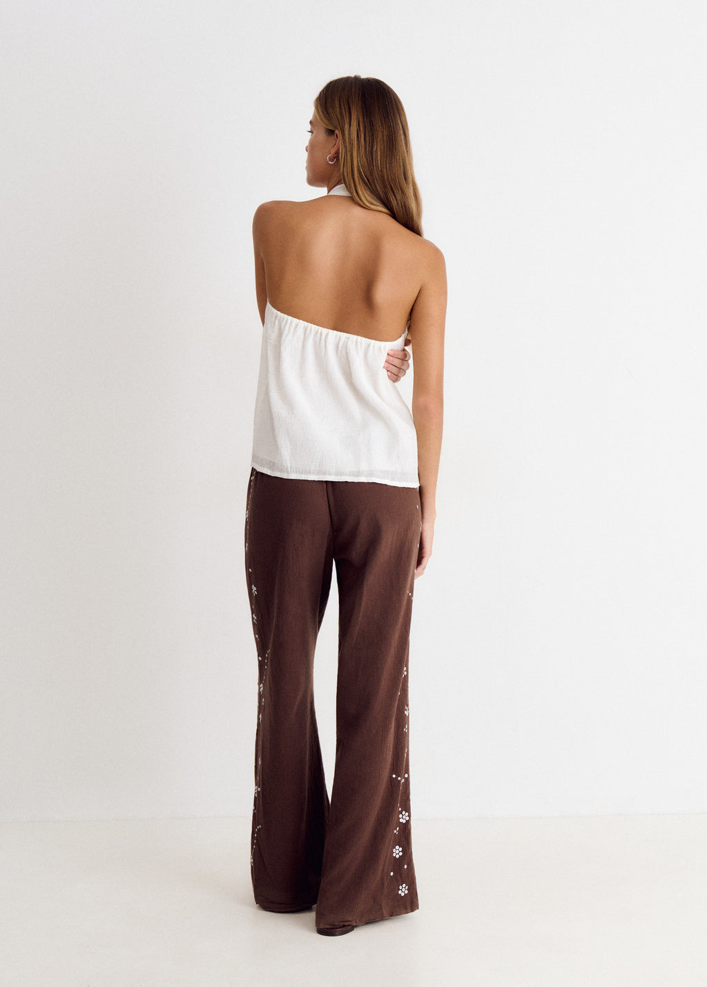 Halter top with open back