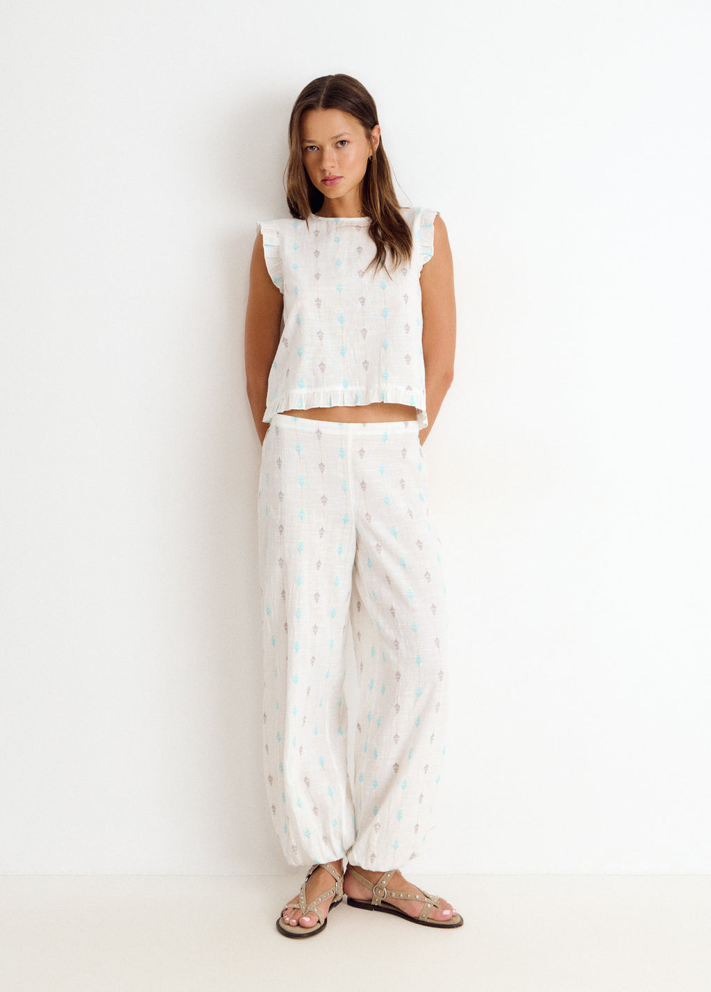 Blouse multiposition brodée