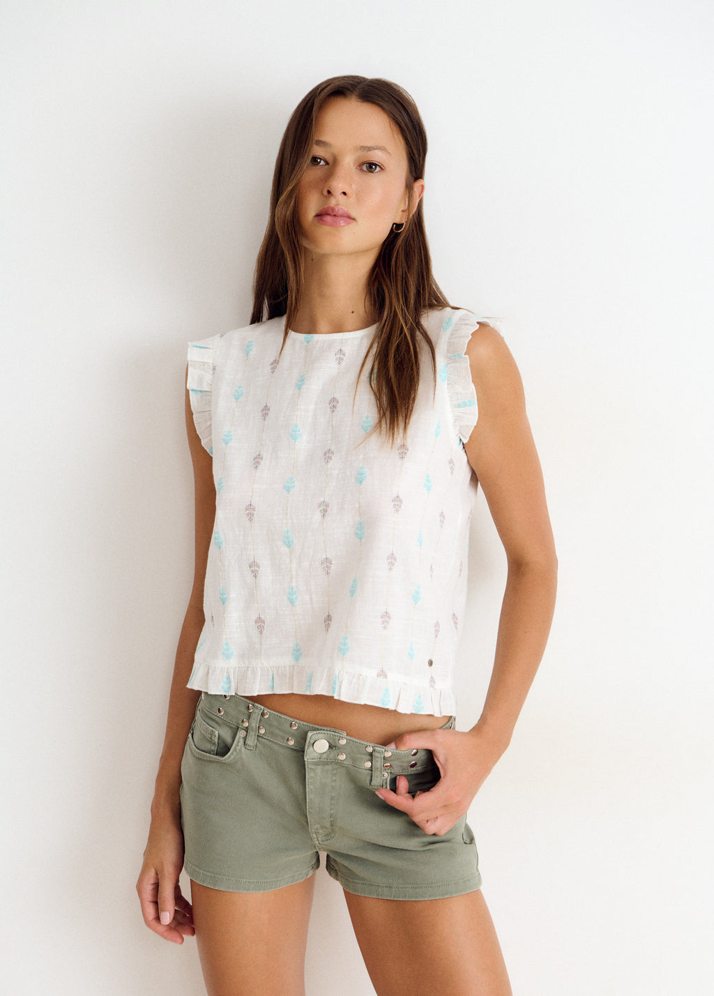 Blouse multiposition brodée