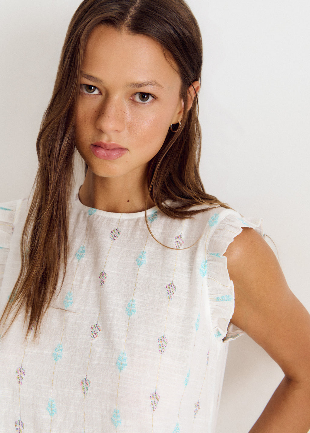 Blouse multiposition brodée