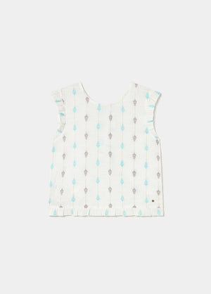 Multi-position embroidered blouse