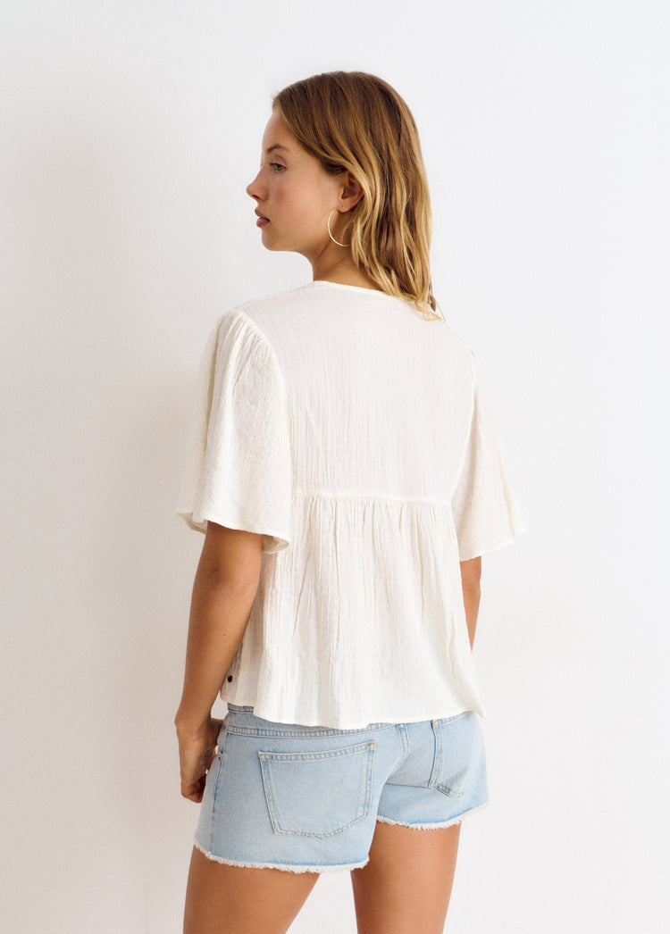 Blusa manga ancha