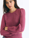 Bluse mit Smock-Details und Knöpfen
