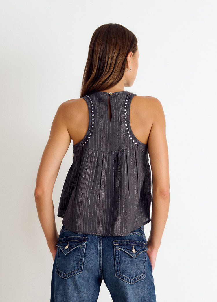 Halter top with mirror details