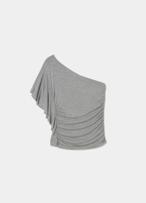 Asymmetrical ruffle top