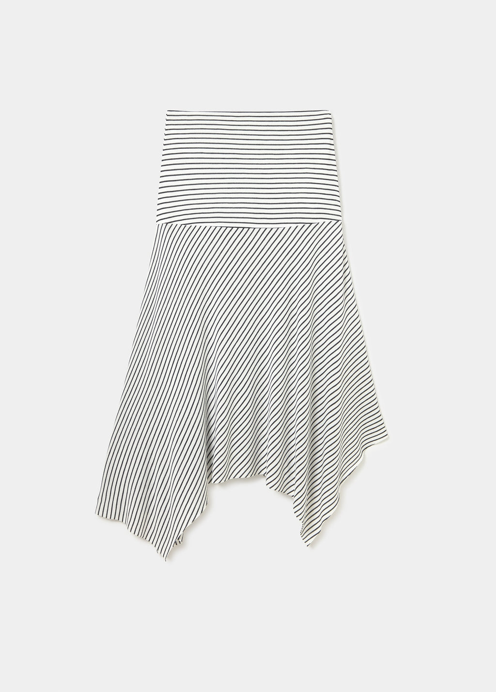 Midi skirt with woven stripe