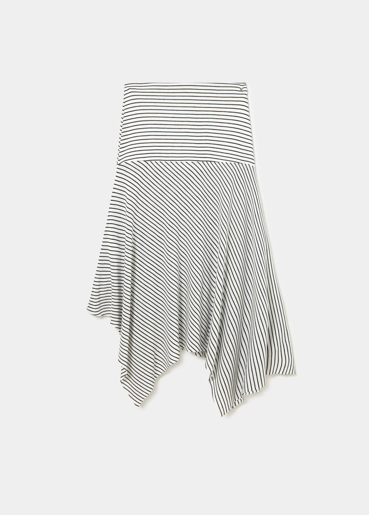 Midi rok met geweven streep