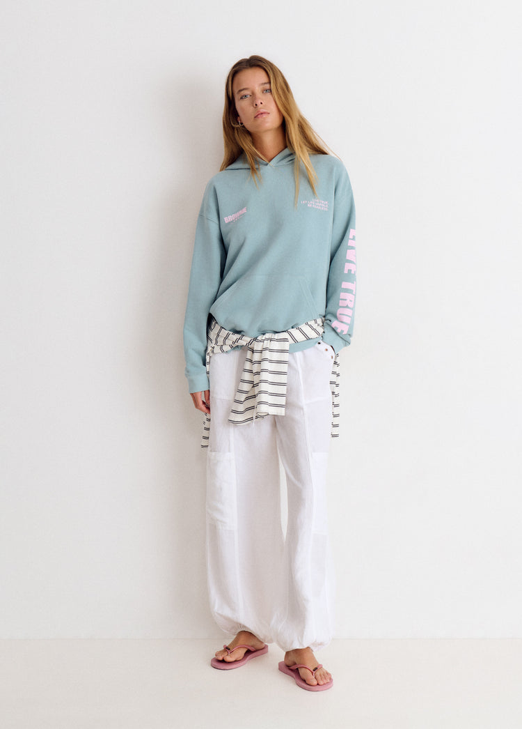 Washed oversized sweatshirt with patch