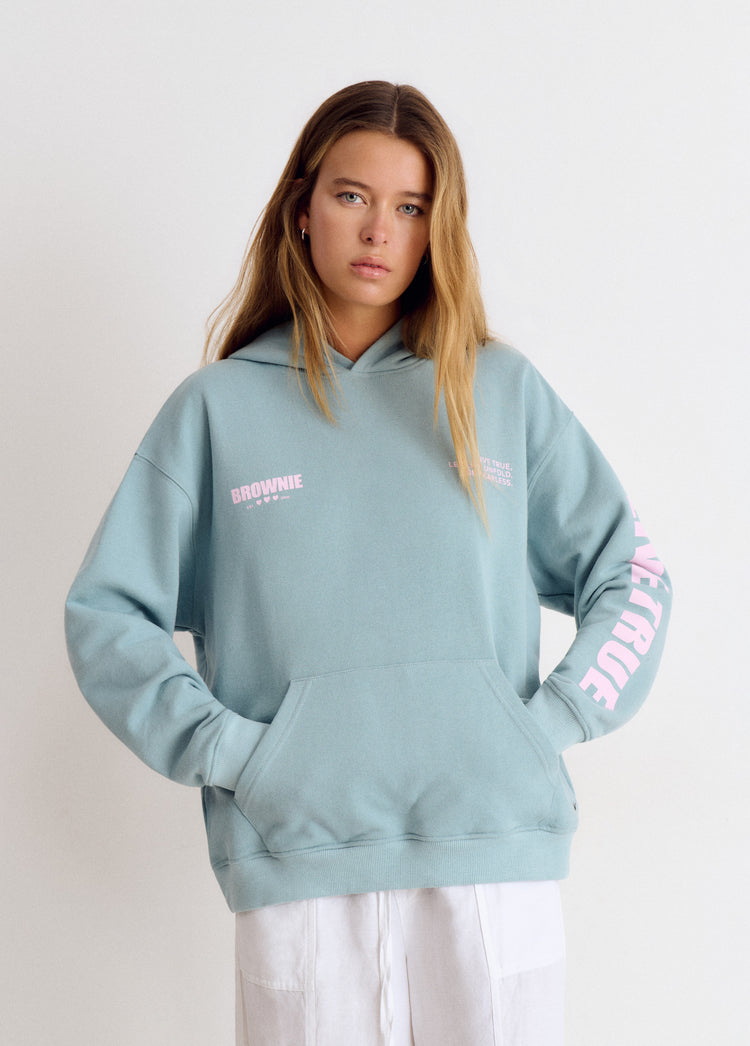 Washed oversized sweatshirt with patch