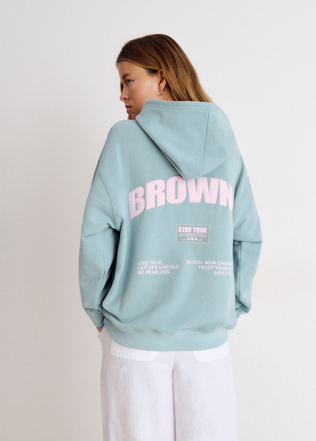 Oversized gewassen sweater met patch
