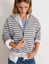 Sweatshirt met rits, streep en borduursel