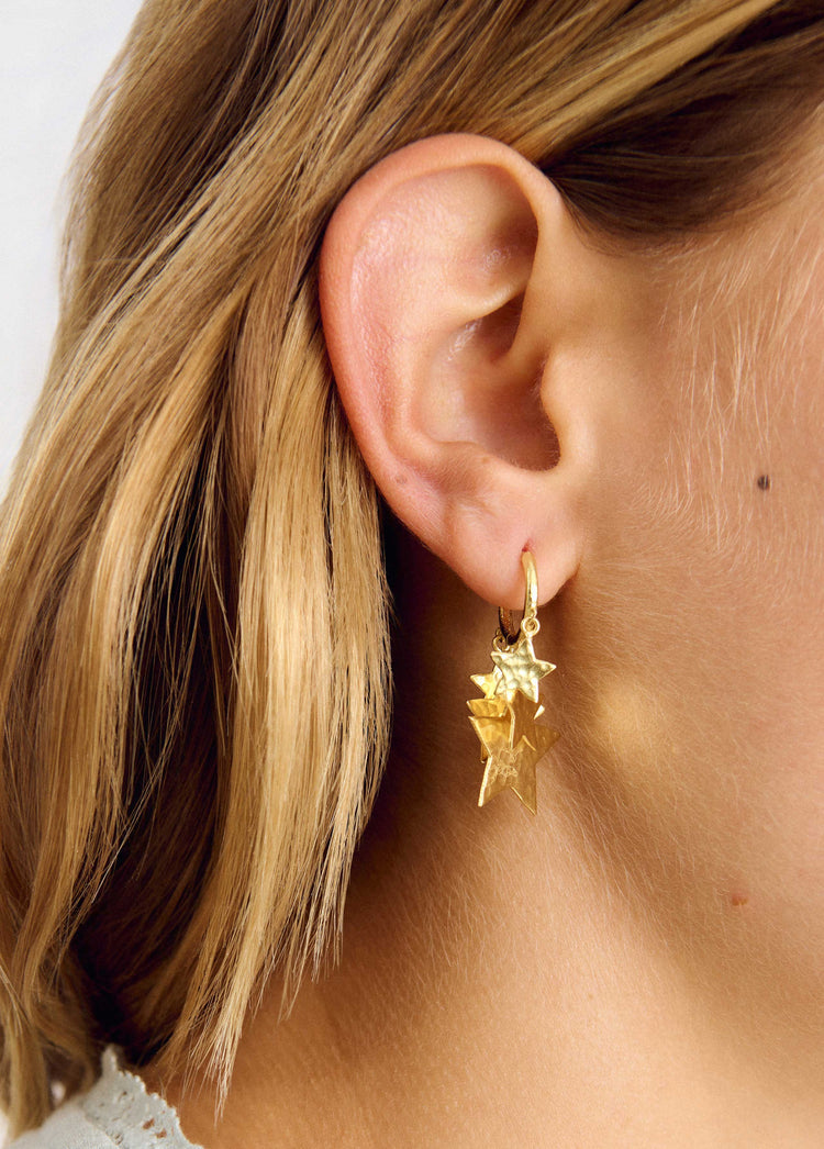 Star hoop earrings