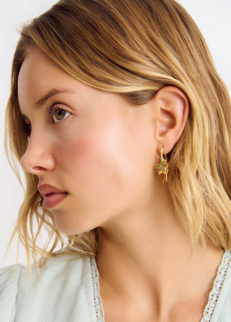 Star hoop earrings