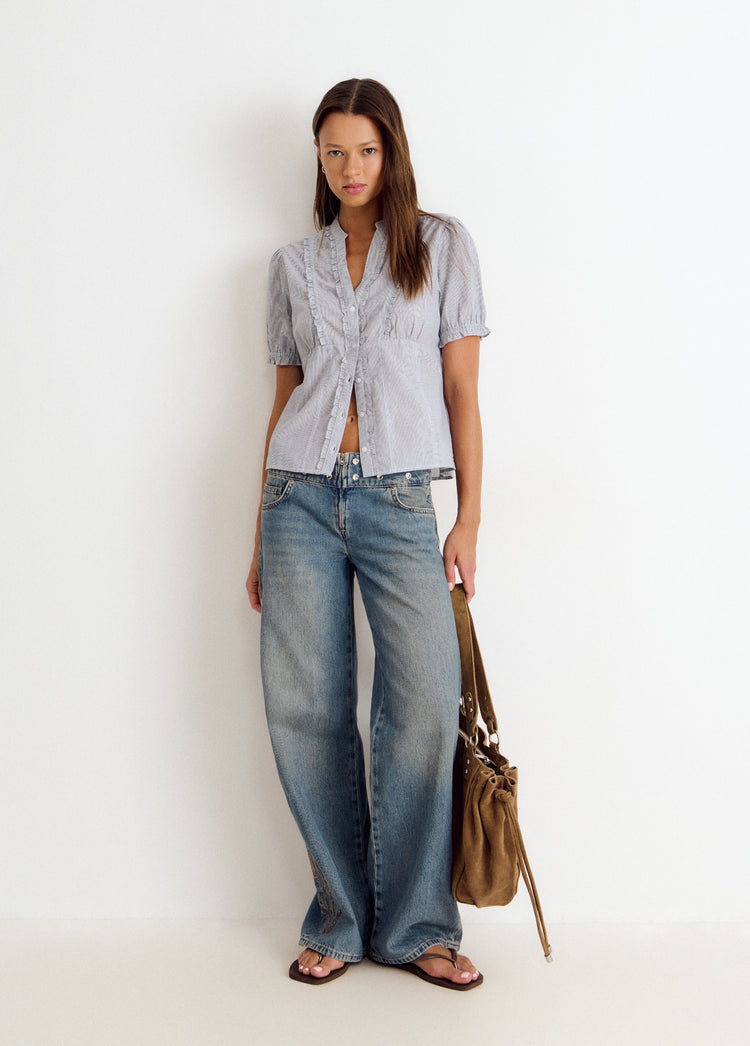 Romantic striped blouse
