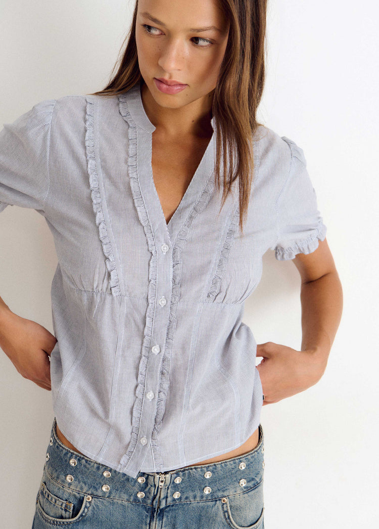 Romantic striped blouse