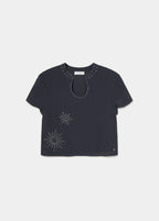 Blusa manga corta detalle tachas