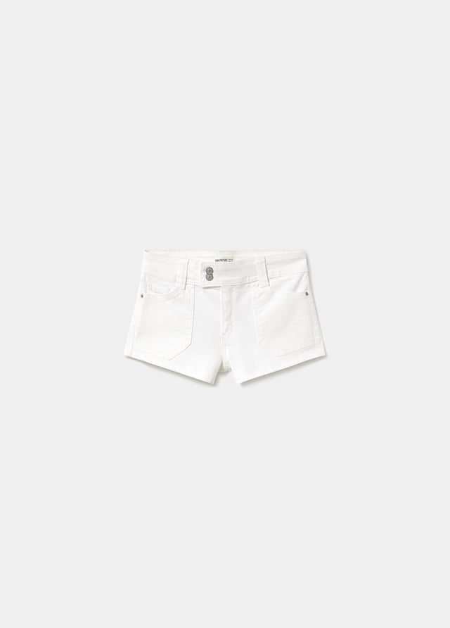 Mini shorts with flap pockets