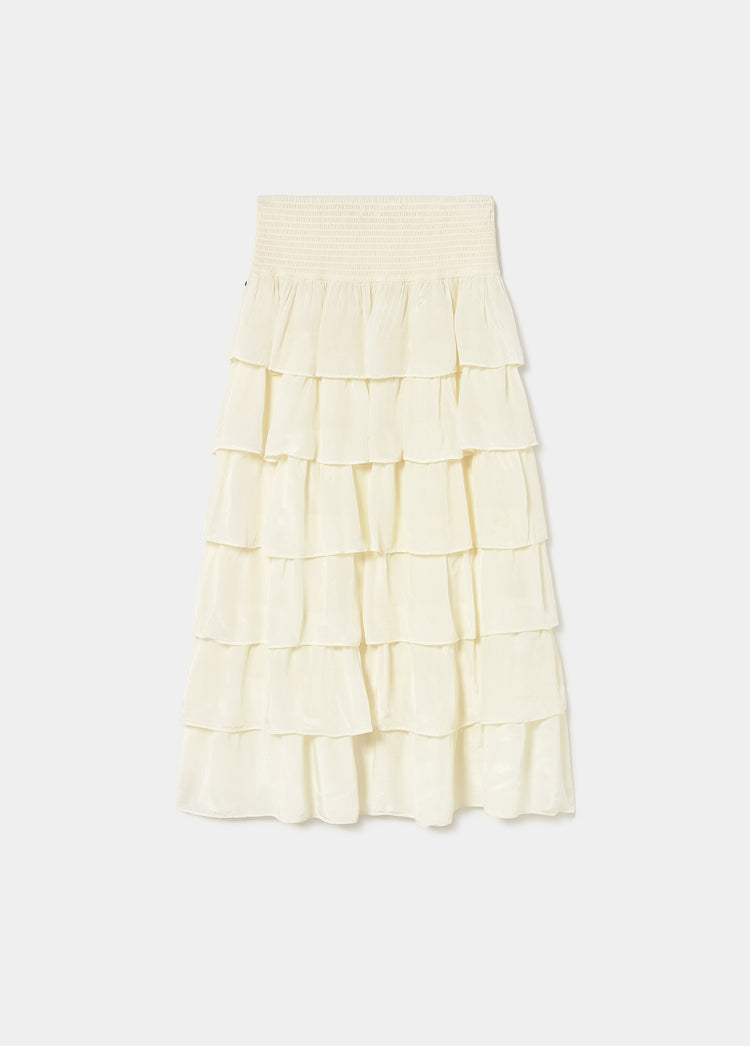 Long multi-tiered skirt