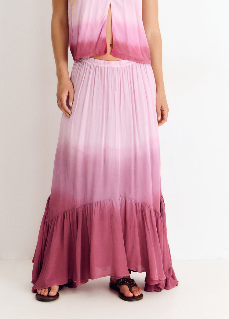 Lange tie-dye rok