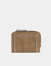 Studded leather coin purse