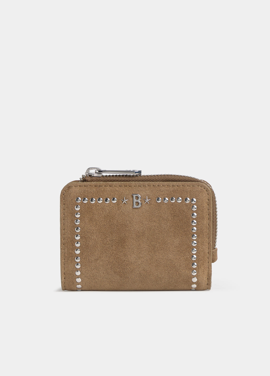 Studded leather coin purse