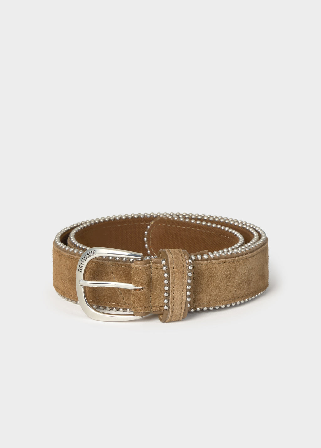Thin leather bead belt