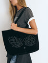 Studded wing shopper bag