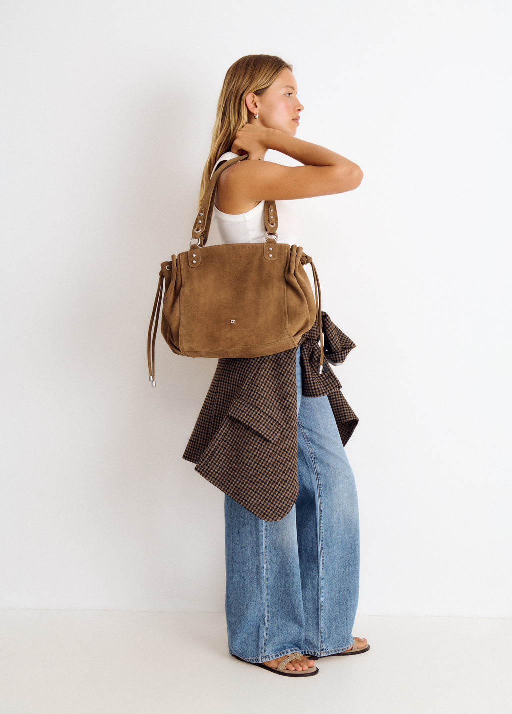 Ruched shopper bag