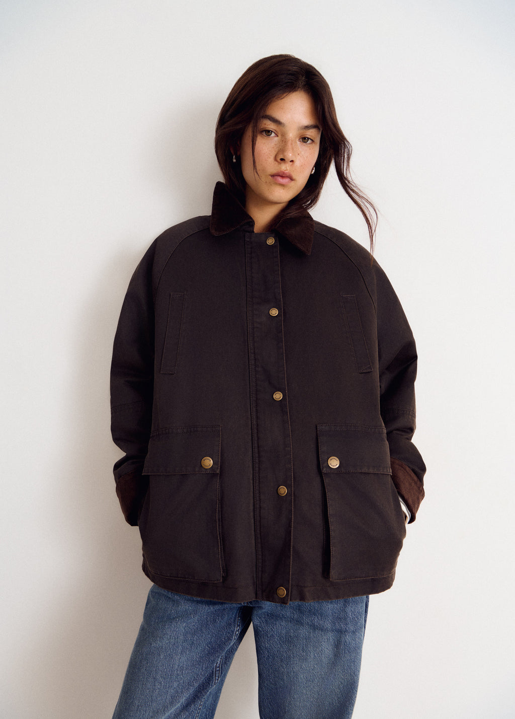 Chaqueta encerada con chaleco borrego